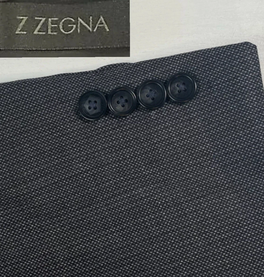 Z Zegna Blazer 40R Slim Mens Gray Micro Wool 2 Button Jacket Ermenegildo Italy - Image 2 of 4