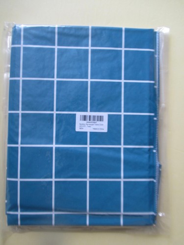 Teal 52" x 70" Rectangle Table Cloth, Waterproof Vinyl Tablecloths w/ Flannel Ba - Picture 8 of 11