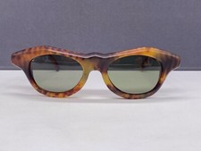 IDC Sonnenbrille Damen Rund Oval Cat Eye Braun Massiv 80er Vintage Frankreich
