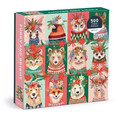 Furry And Bright 500 Piece Puzzle by Galison Hardcover Book