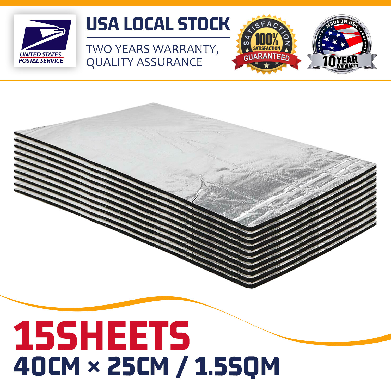 Car Heat Insulation Sound Deadener Mat Thermal Shield Noise Damping Pad  16sqft