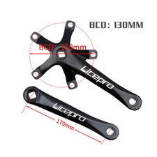 Litepro BCD 130mm Alluminio Ciclismo Foro Quadrato Pieghevole Bici Guarnitura Nero
