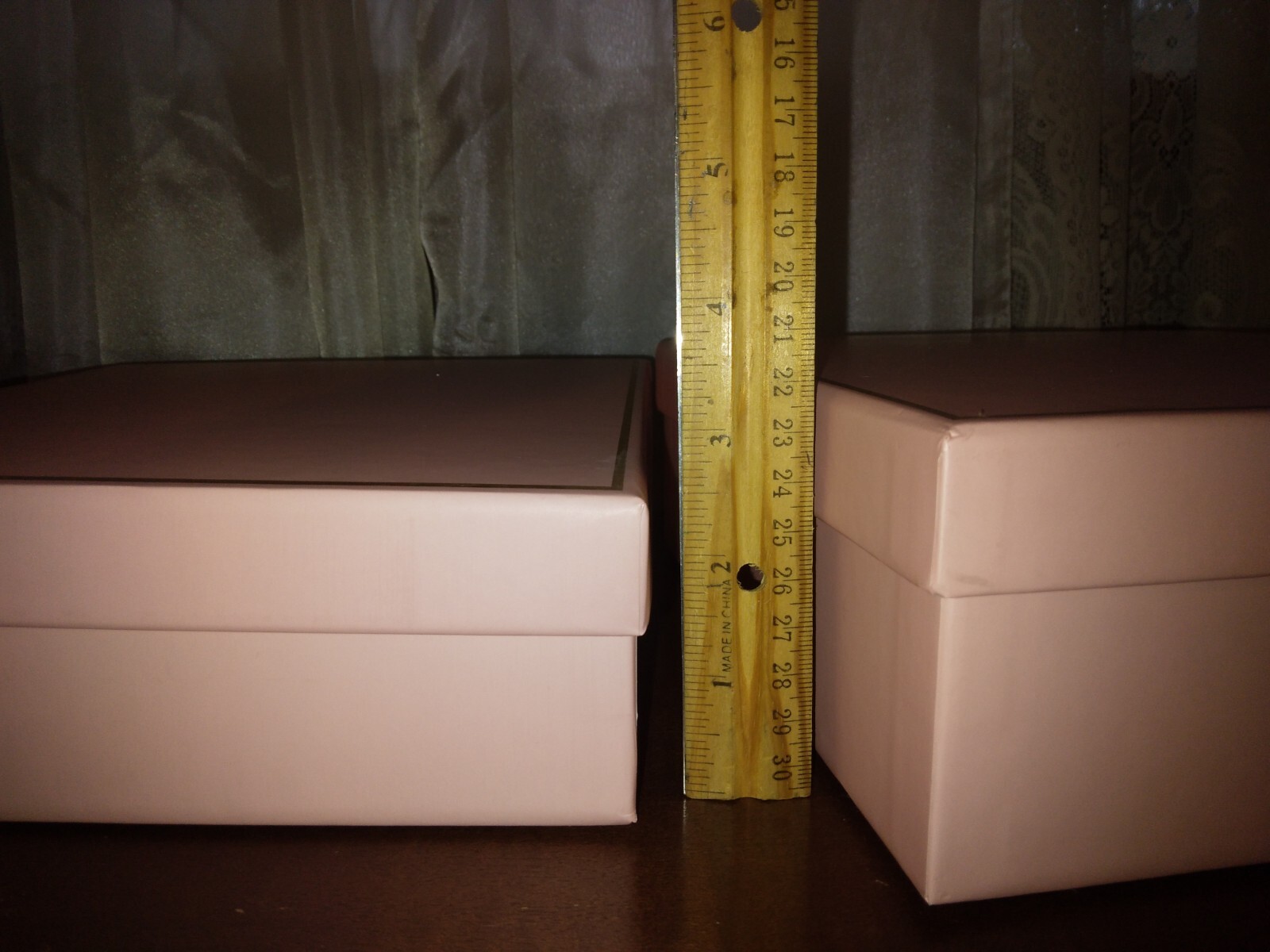 6 Sets of 2 Square Med. Pink Gift Boxes with Lids for Bridal Party clear decal