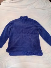 Nike Men  s Yoga Sherpa Fleece Pullover Sweater DD2182-010 Blue Size Large