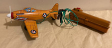 Vintage Louis Marx Japan Battery Operated Tin Toy Fighter Plane ar-01