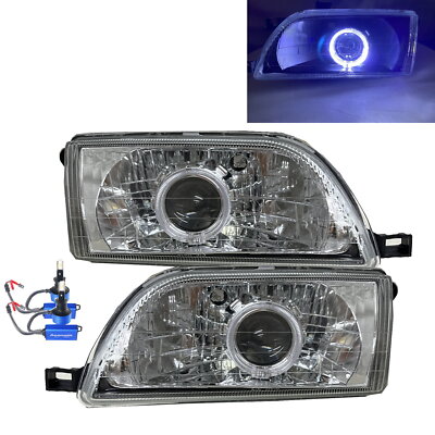 Fits TOYOTA TERCEL 98-99 Sedan 4D Guide LED Angel-Eye Headlight CH