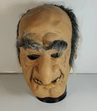 PAPER MAGIC GROUP PMG 2006 HALLOWEEN OLD MAN MASK GRAY HAIR Rubber Mask