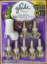Glade Plugins Tranquil Lavender & Aloe 7 Scented Oil Refills+ 1 Warmer SCJohnson