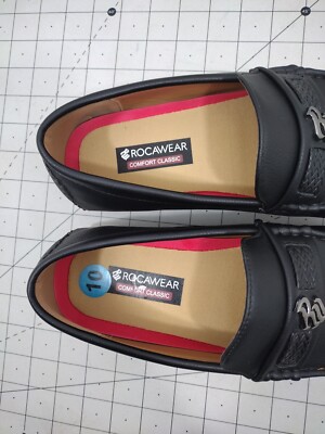Rocawear Ludlow Loafers BLACK Comfort FAUX LEATHER Shoes Size 9 NEW WITH TAGS Rocawear Black Drivers Ludlow Vegan Faux Leather Slip-on  main image 4