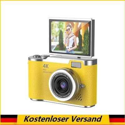 4K Digitalkamera 48MP Tragbare CCD -Kamera 8x Zoom Video Recorder Geschenk (gelb