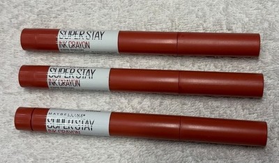 3 x Maybelline Super Stay Ink Crayon Matte Longwear Lipstick 140 Work for It