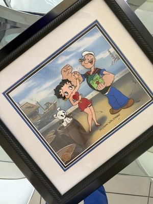 Toon Art Betty Boop Popeye Flexing for Betty Limited Edition Cel Waldman COA