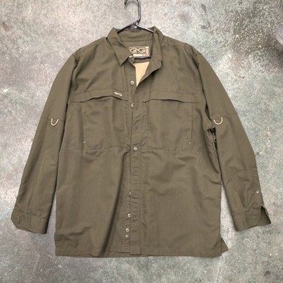 GameGuard Outdoors Olive XL Long Sleeve Button-Up Fishing Shirt Men's 1024
