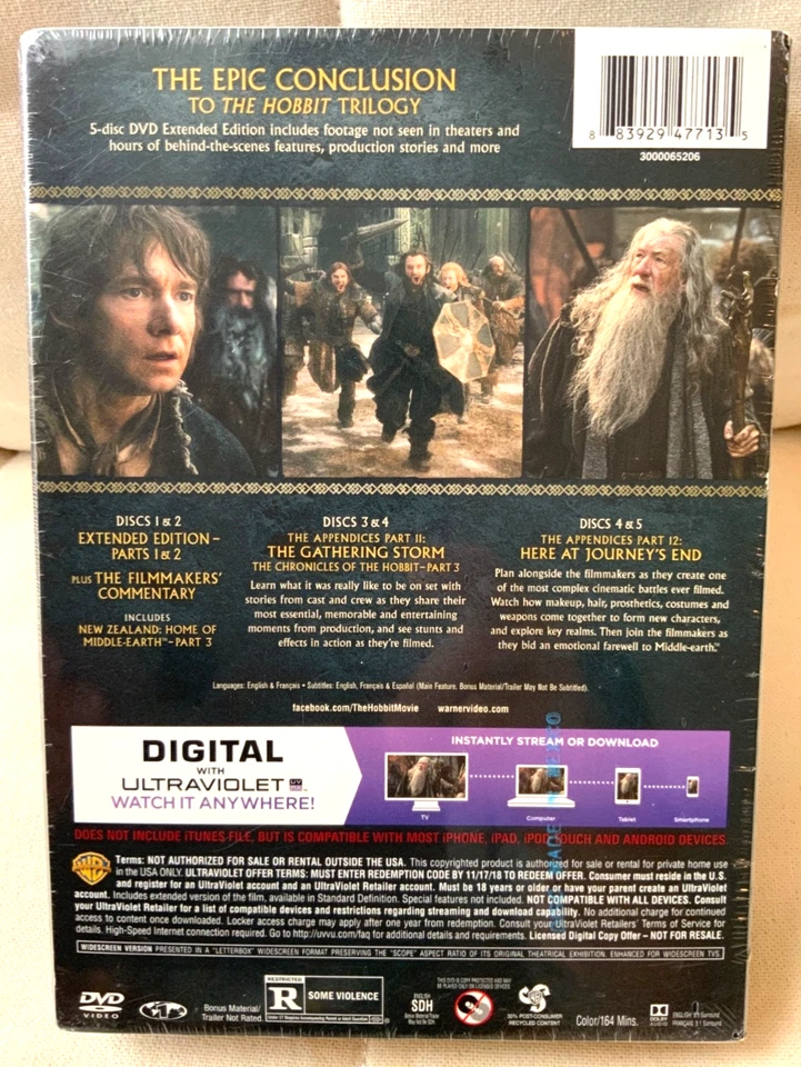 The Hobbit- The Battle of the Five Armies- Extended Edition DVD-Five Discs - Image 2 of 4