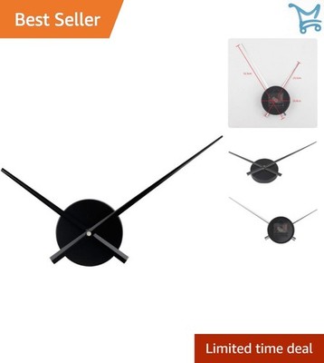 DIY Large 3D Clock Hands Wall Art Decor Quartz Clock Mechanism Black Aluminum