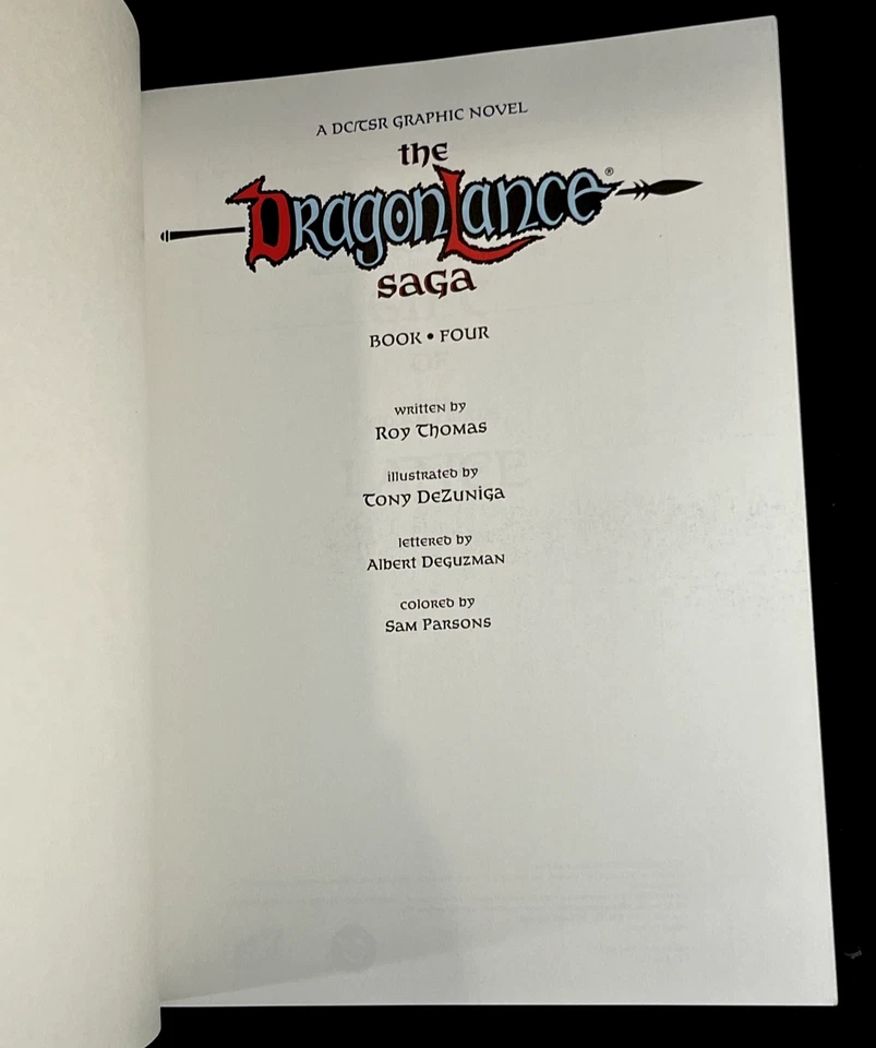 Libro 4 primera impresión 1990 TSR DC novela gráfica cómic PB de la saga Dragonlance de alto grado Foto 2 de 4