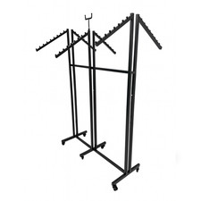 Black Heavy Duty 6-Way Waterfall Arm Clothing Rail Adjustable Retail Display