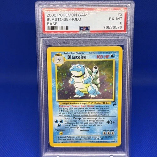 Pokémon 2000 Base Set 2 Blastoise-Holo PSA 6 💧