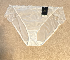Wacoal Women's Brief Panties L White Floral Lace Mesh Sheer Stretch 841384