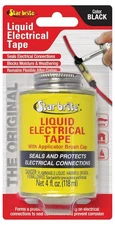 STAR BRITE Liquid Electrical Tape with Applicator Brush Cap - 4 OZ Can, Black 
