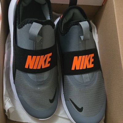 Nike Flex Run Slip-On Low Top Sneaker Gray/Black/Orange Synthetic IF2894005