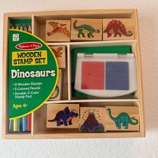Melissa  Doug Dinosaurs Wooden Stamp Set NEW