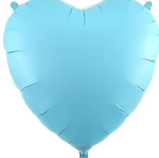 18" MATT PALE BLUE Heart Shape Foil Balloon  17527 - B25