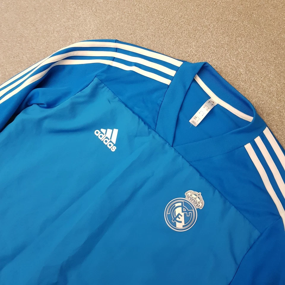 Adidas Real Madrid Mens Top Medium Blue Football Training Soccer Drill 2018/19 - Image 2 of 4