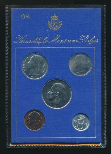 Belgium: 1974 UNC/ FDC 5-Coin Set Dutch Version