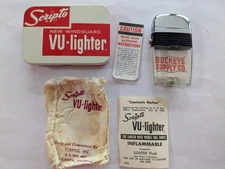 Vintage Scripto VU-Lighter BUCKEYE SUPPLY CO.  Original Tin Box