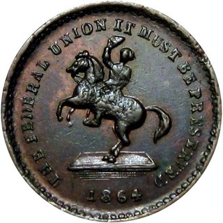 Soldier On Horse Indian Princess Indiana Primitive Patriotic Civil War Token