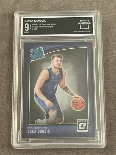 2018-19 Panini Donruss Optic Luka Doncic 177 Purple Rated Rookie RC Arena Club 9