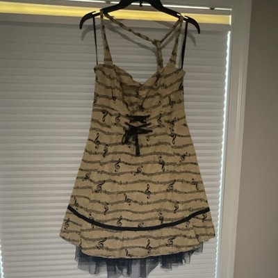 Hot Topic Music Note Halter Neck Fit & Flare Dress Tulle Accent Size XL