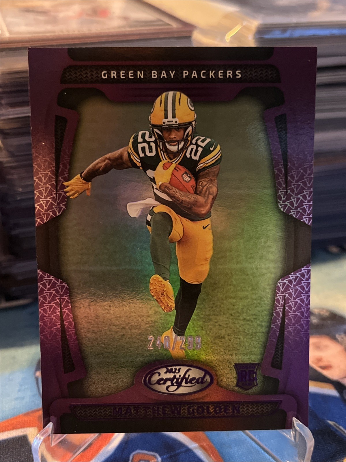 Matthew Golden 2025 Panini Certified Purple Mirror /299 116 RC Packers