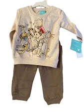 Disney Baby  Winnie The Pooh Long Sleeves & Pants Outfit Set Size 6 -9 Months