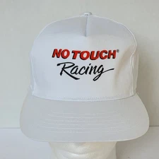Vintage No Touch Racing White Snapback Hat