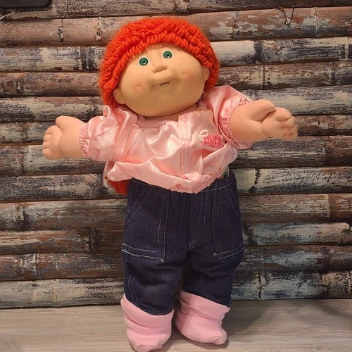 Cabbage Patch Kids Doll - Orange Hair - Green Eyes - 15" tall - Head Mold #10