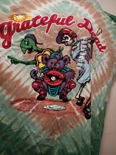 Liquid Blue Grateful Dead STEAL YOUR BASE Baseball Tie Dye T Shirt sz M B4GOFREE