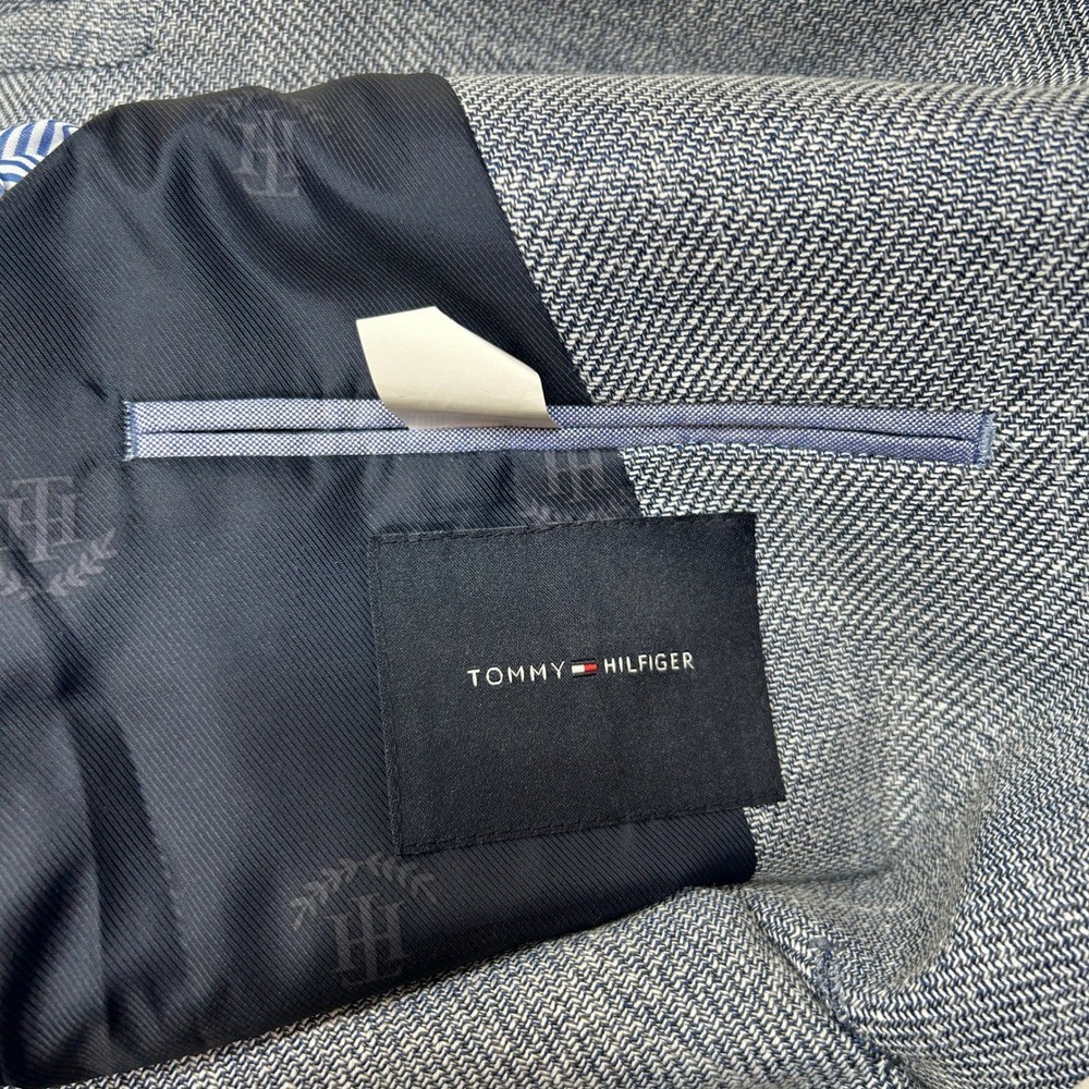 Tommy Hilfiger Sport Coat 38R 38 Denim Blue Patterned TH Flex $295 thumbnail 6