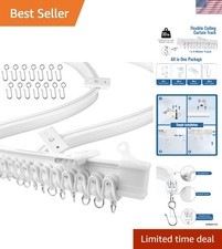 Flexible 16.4 ft Ceiling Curtain Track System for Room Divider RV Wall Mount ...