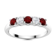 925 Sterling Silver Natural Garnet Wife Full Eternity Ring Jewelry