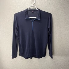 Patagonia Capilene Size Small Pullover Blue Performance Base Layer 1/4 Zip VTG