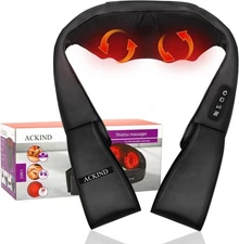 Shiatsu Neck Back Massager with Heat 3D Kneading Shoulder Leg Pain Relief Gift