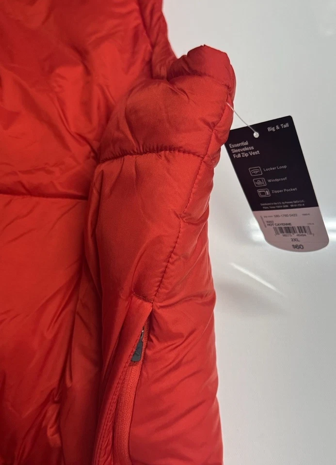 Chaleco acolchado rojo para hombre 2XL bolsillos con cremallera Foto 4 de 4