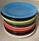 Fiesta Homer Laughlin Salad Dessert Plates Lot 11 Mixed Colors 7.25" Excellent