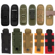 Tactical Molle Flashlight Holder Belt Holster Flashlight Pouch Torch Carry Case
