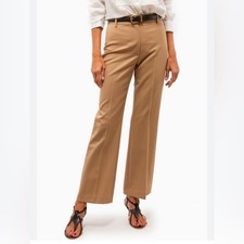 NWOT Nili Lotan Corette Wool Straight-Leg Ankle Pants size 4 Camel