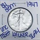 1947 BU UNCIRCULATED WALKING LIBERTY SILVER HALF DOLLAR AUTHENTIC U.S. MINT 5694