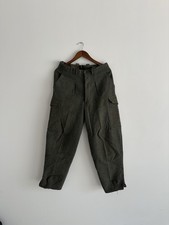 vintage 32x29 swedish WWII army pants WOOL military green C-48 sweden CARGO