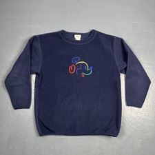 Vintage 90s Walt Disney World Mickey Mouse Fleece Sweatshirt Blue Large Crewneck